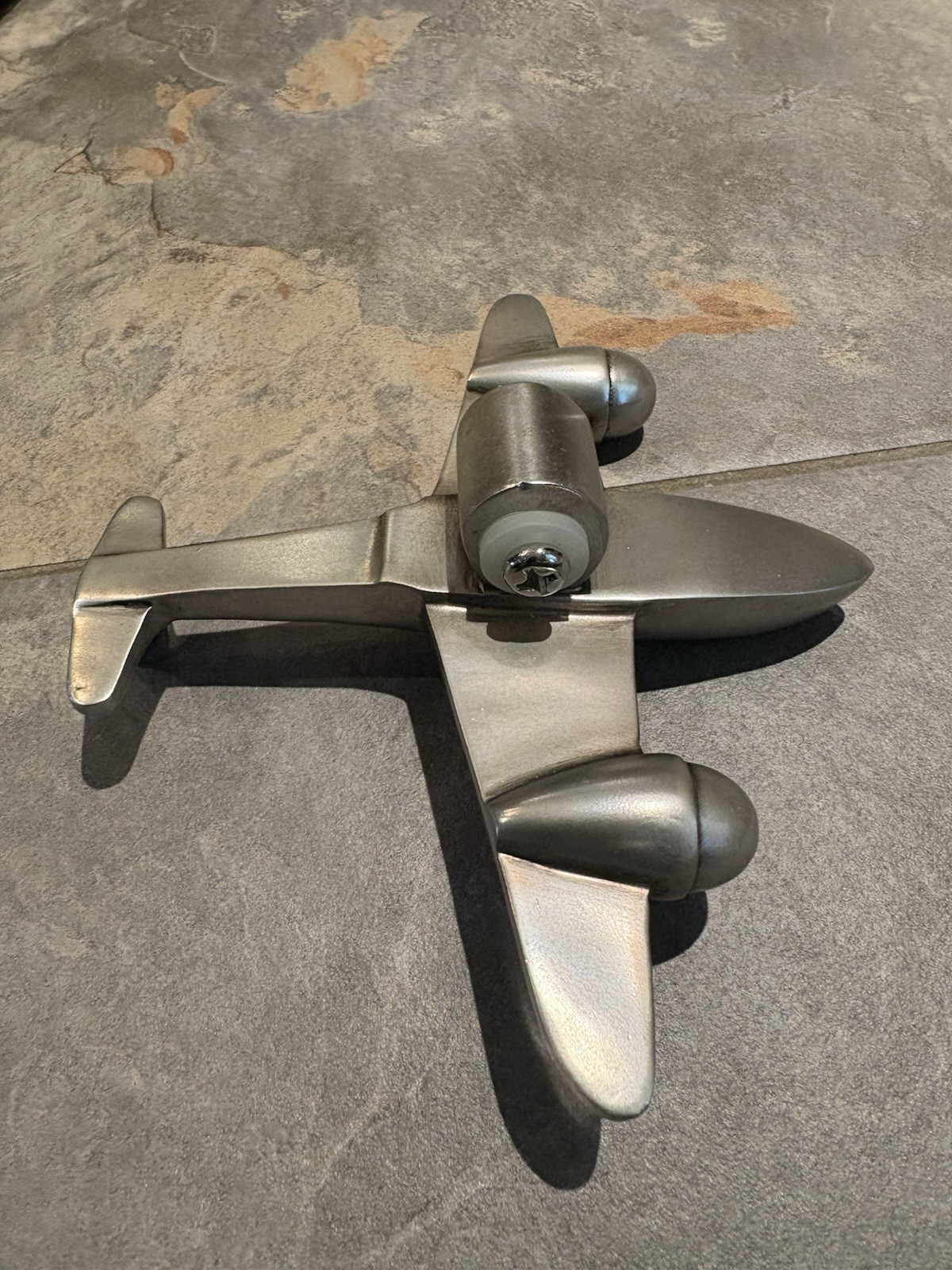 Pottery Barn Kids Nickel Polished Aluminum Retro Airplane Finials 1 set of 2