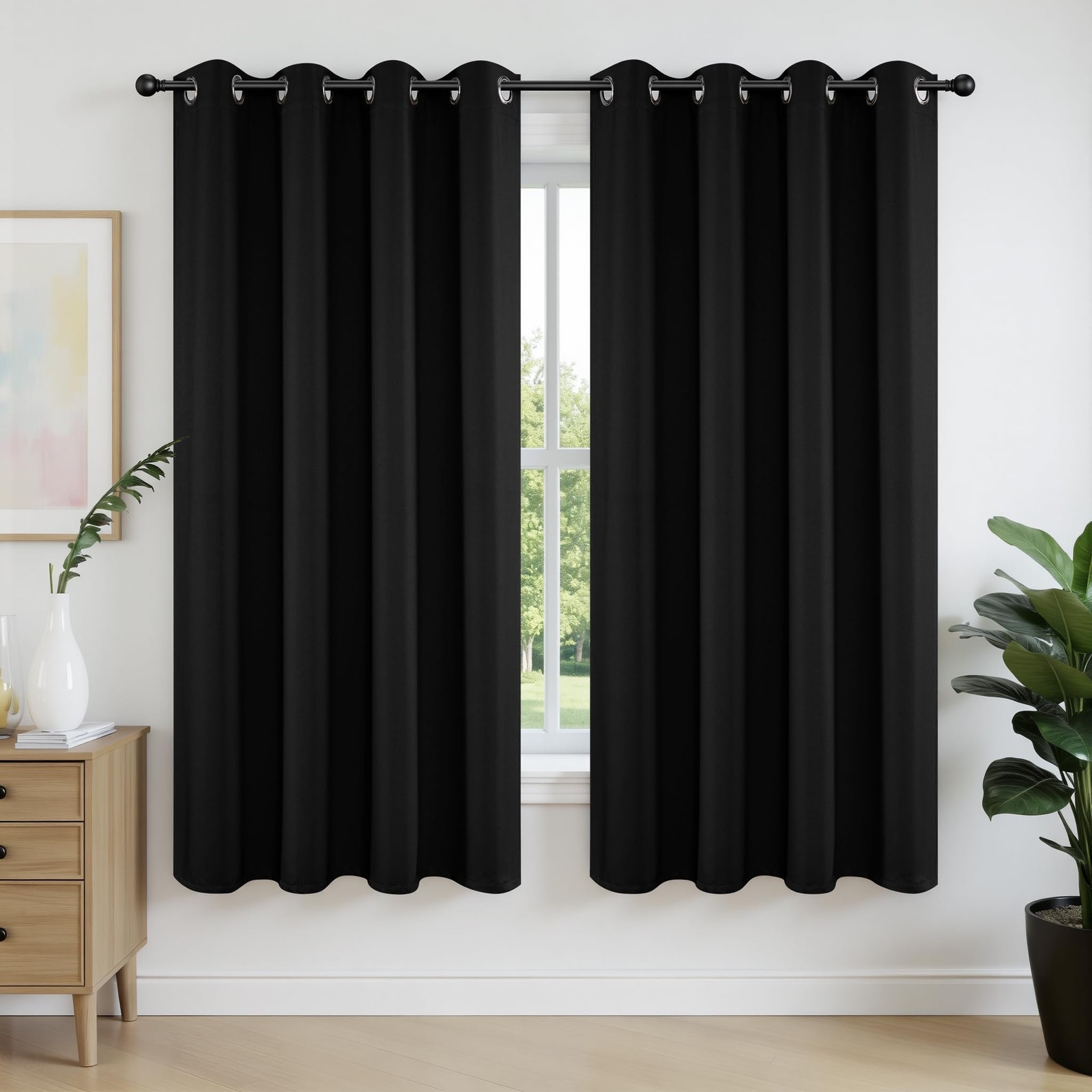 Joydeco Blackout Curtains 63 Inch Length 2 Panels Set, Thermal Insulated Long…