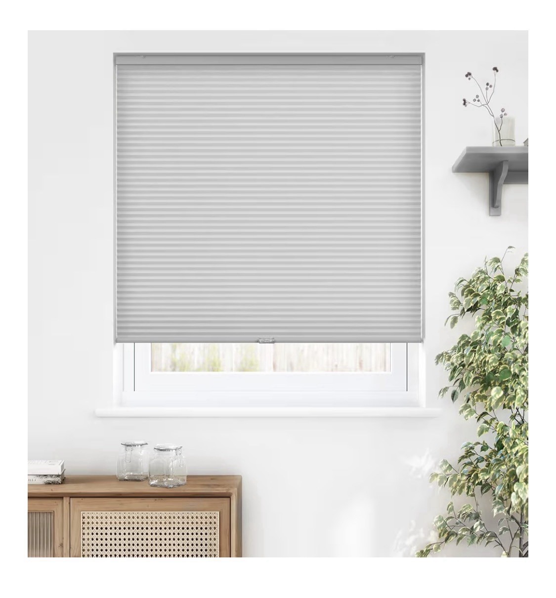 LazBlinds Cordless Cellular Shades, Light Filtering Honeycomb for Home 43×64