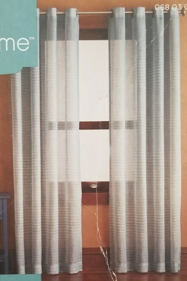 2 Home Blue Stripe Window Panels (1 pair) 108″ x 84″ NIP