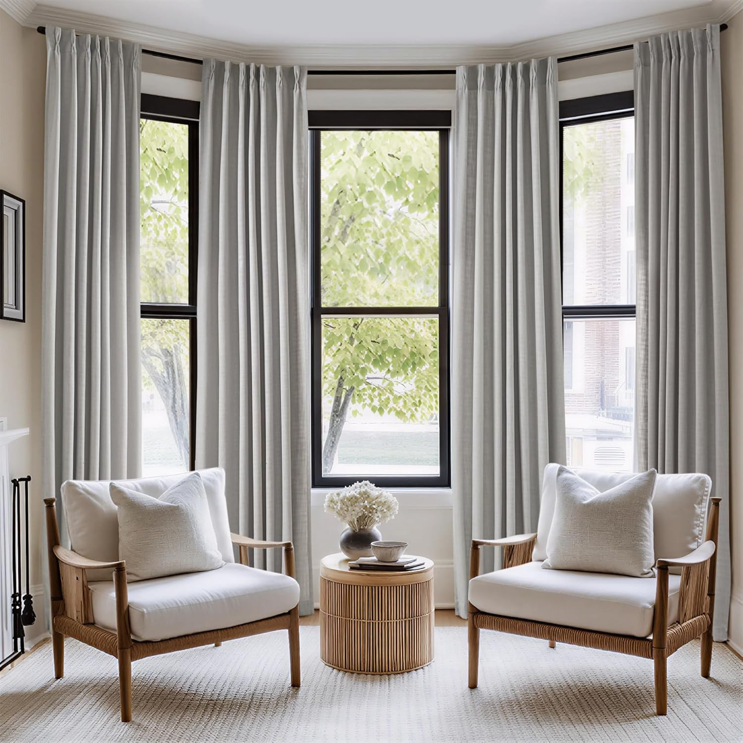 Emery Grey Pinch Pleated Curtains, Soft Light Filtering Drapes, 40″x84″ – 2 Pack