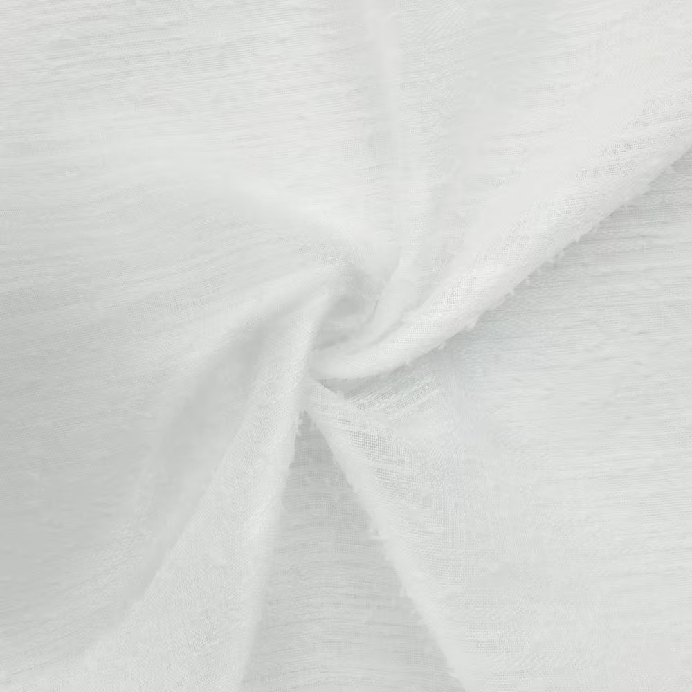 Boucle White Polyester Raised Slub Textured 52 In. W X 84 In. L Grommet Indoor S