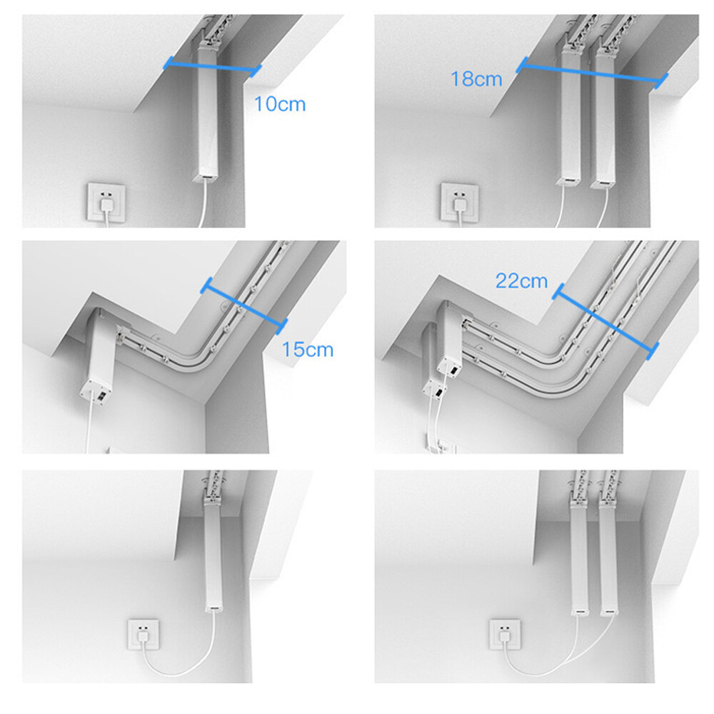 Smart Curtains System Electric Curtain Rod Track Rail Remote Controlled Drapery