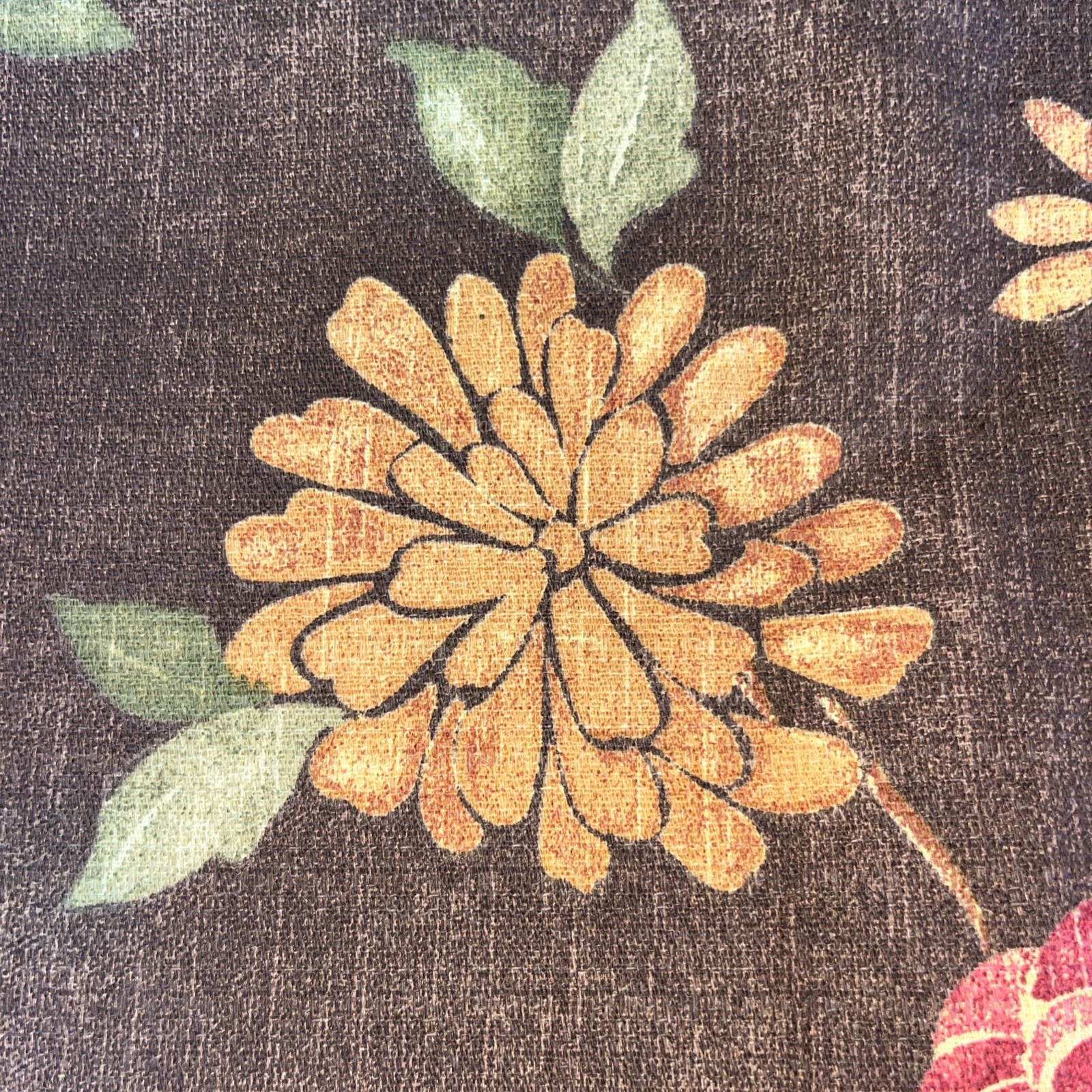 Pier 1 Curtain Panels Set Of 2 Brown Floral Earth Tones Cotton Hidden Tab 52×84”