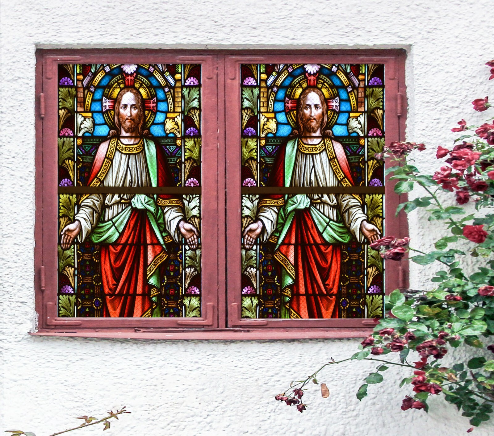 3D Cross Coconut D316 Window Film Print Sticker Cling Stained Glass UV Block Amy
