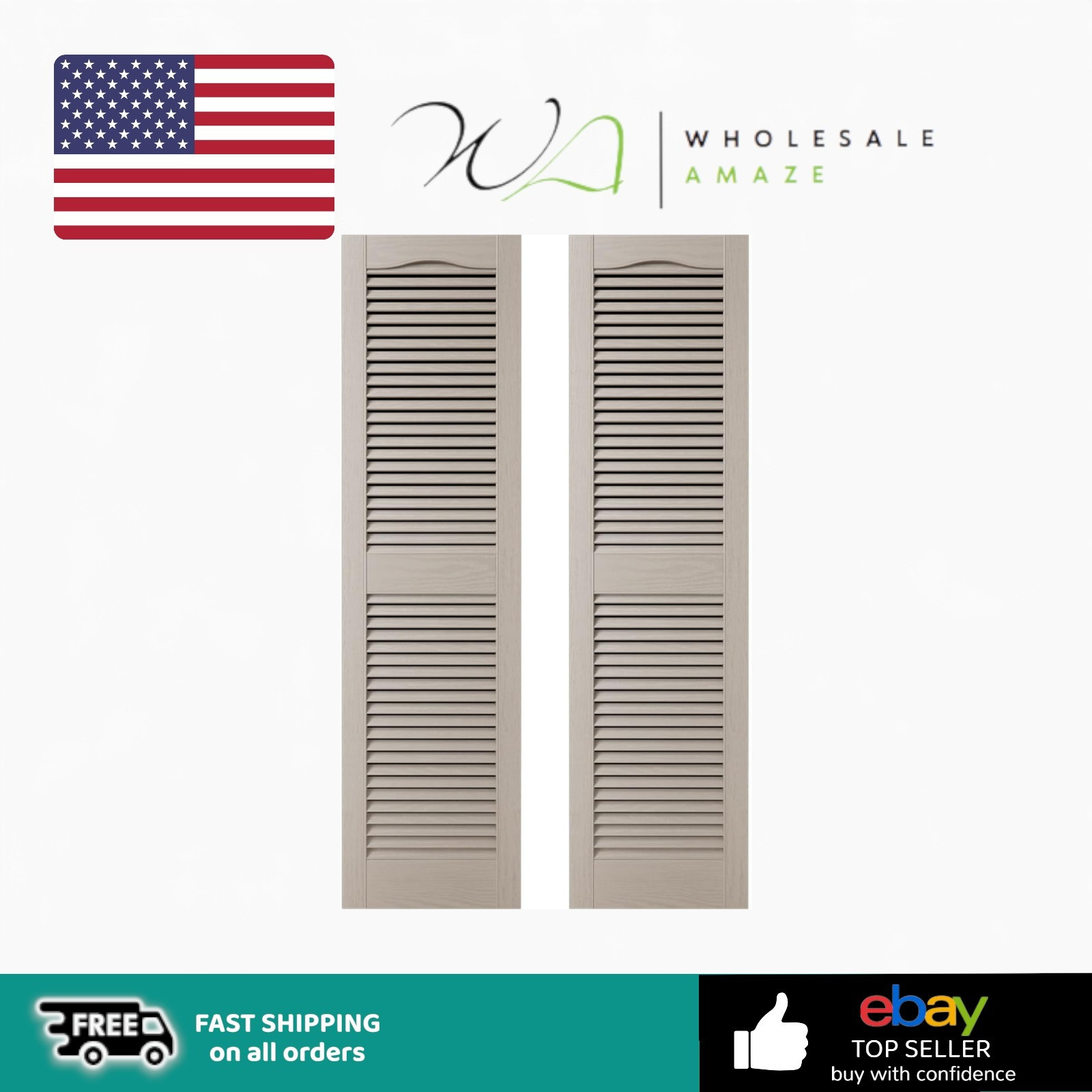 Ekena Millwork 40×13×3″ Cathedral Top Center Mullion, Open Louver Shutters, Clay