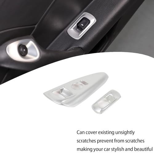 Car Window Glass Lift Switch Frame Cover Trim Compatible with Corvette silver