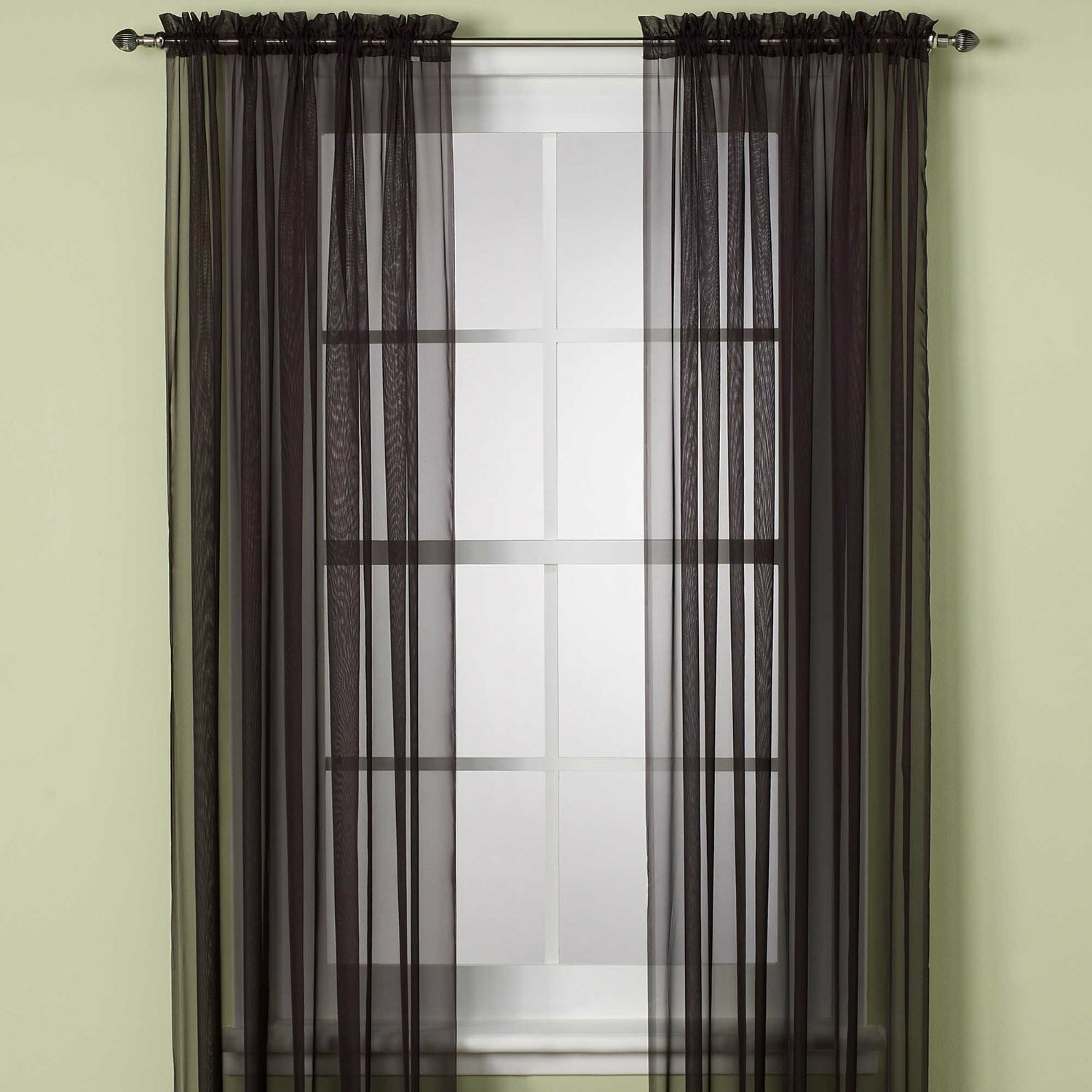 2 Piece Sheer voile Window Elegance Curtains drape treatment 63, 84 length