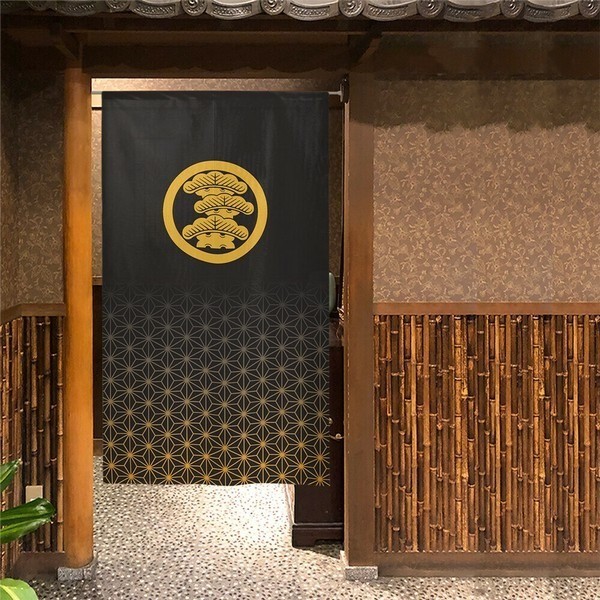 MADE in JAPAN Japanese Traditional Noren-Kamon & Pine Hemp Autumn Curtain Decor