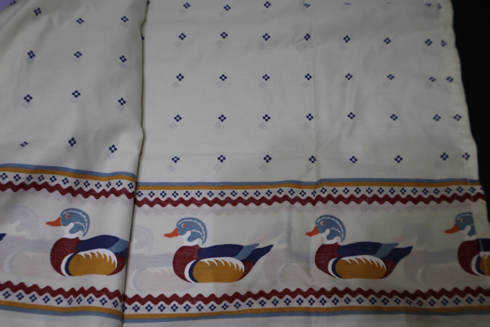 One Pair Ivory with Duck Design Curtain Panels – Each Panel 24″ x 30″