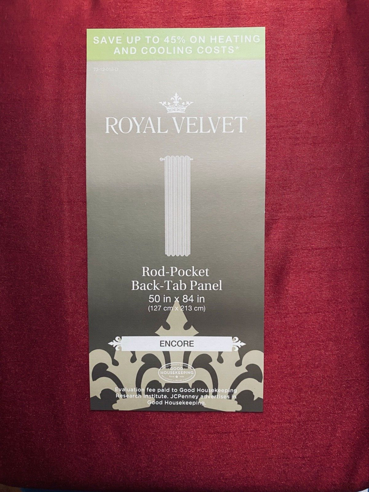 ROYAL VELVET ENCORE BACK TAB FLANNEL INTERLINED PANEL 50″ X 84″ CLARET RED