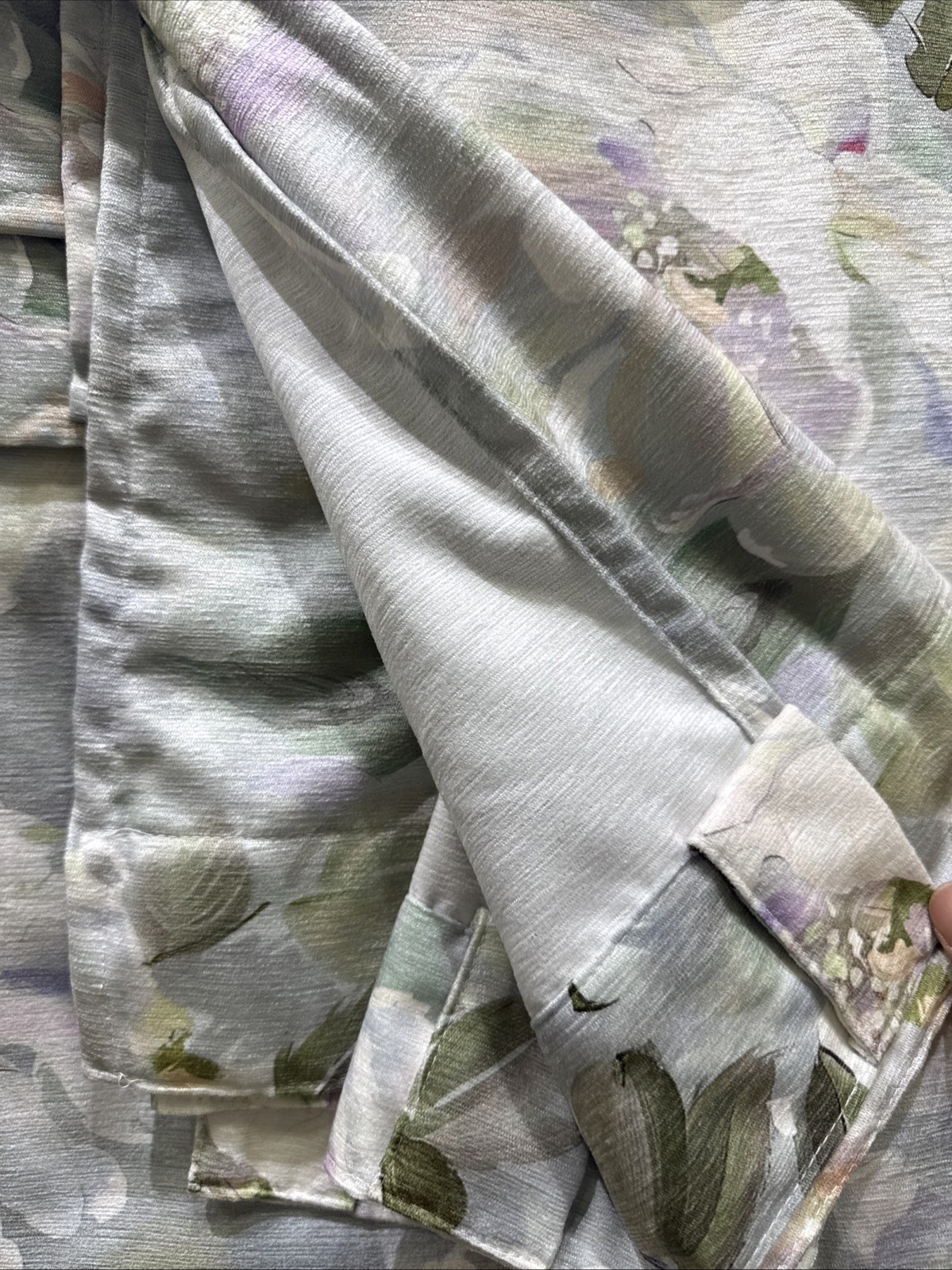 (2) Curated Kravet Iridescent Blooms Rod Pocket Back Tab Window Panel 84” New~