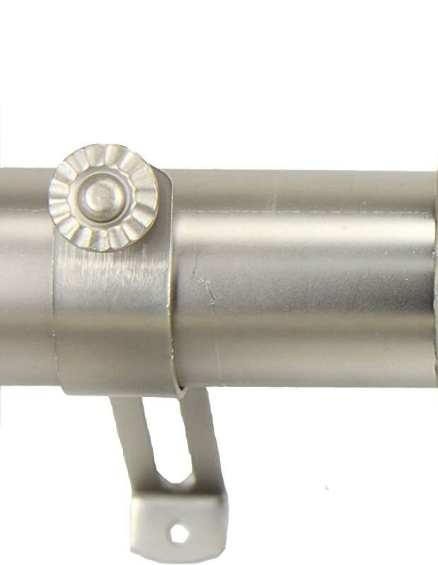 48 in. – 84 in. 1.5 in. O.D. Lacey Single Curtain RODS ONLY in Satin Nickel