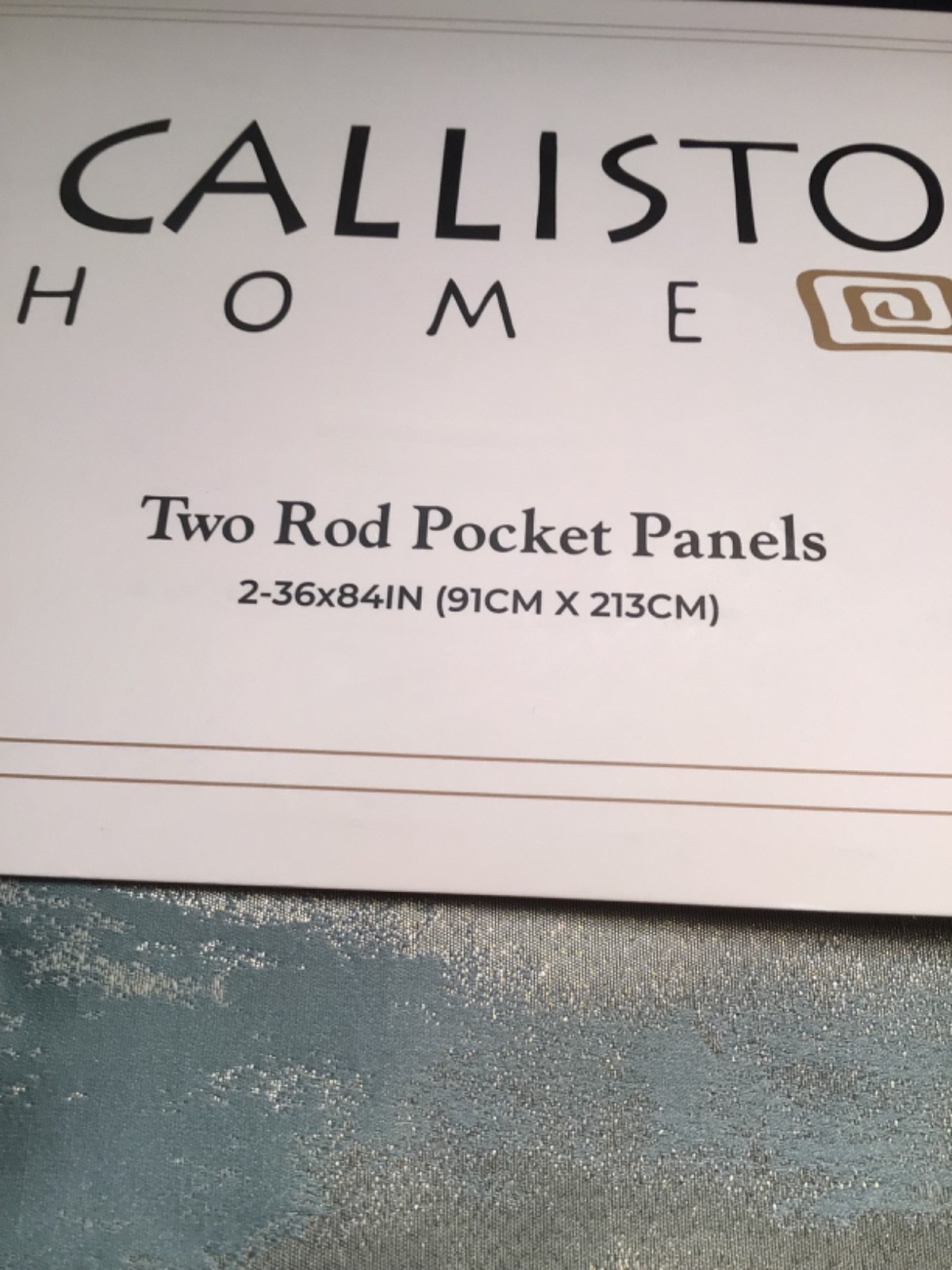 CALLISTO HOME Curtain panels 36 x 84 MARBLE Seafoam green shimmer Lined 2 pc set