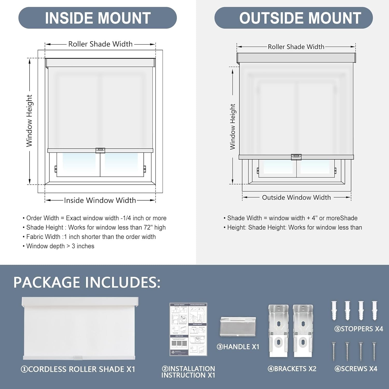 Light Filtering Roller Shades Cordless Blackout Blinds UV Insulated Window Co…