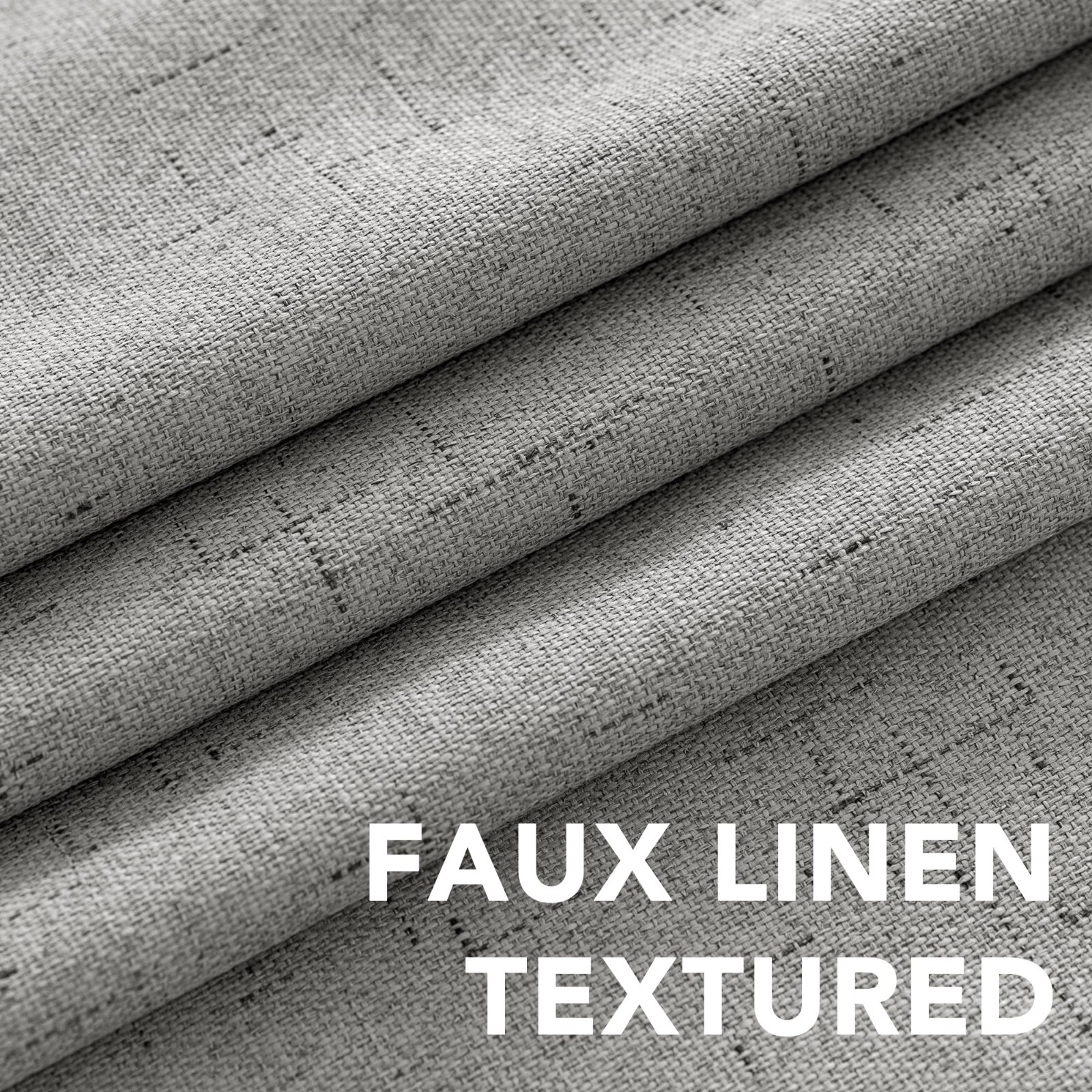 Linen Blackout Curtains 96″ Long, Thermal Insulated Drapes, 2 Panels, Dove Gray