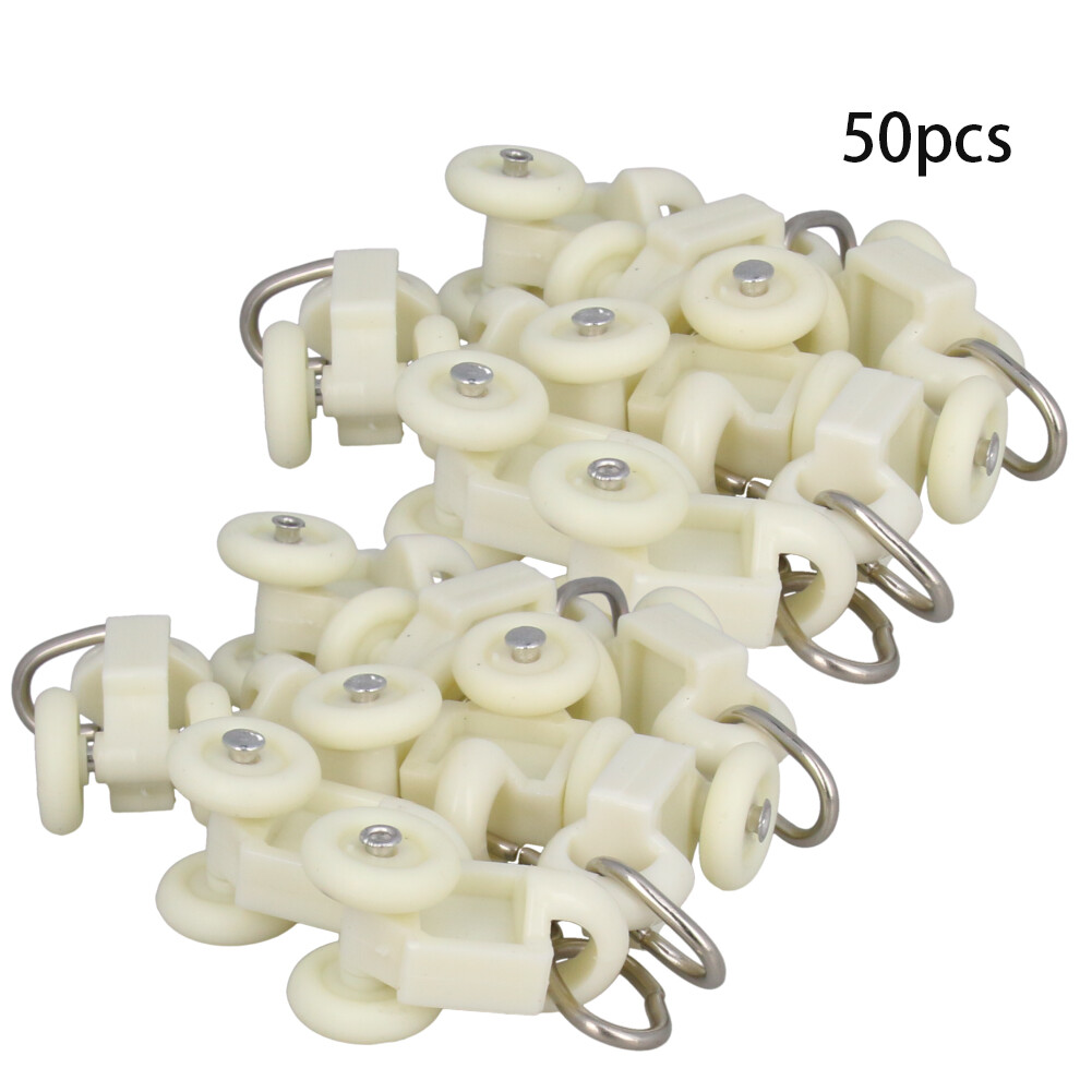 13.5mm Dia Curtain Track Rollers Plastic Twin Wheeled Pulleys Rail Sliding
