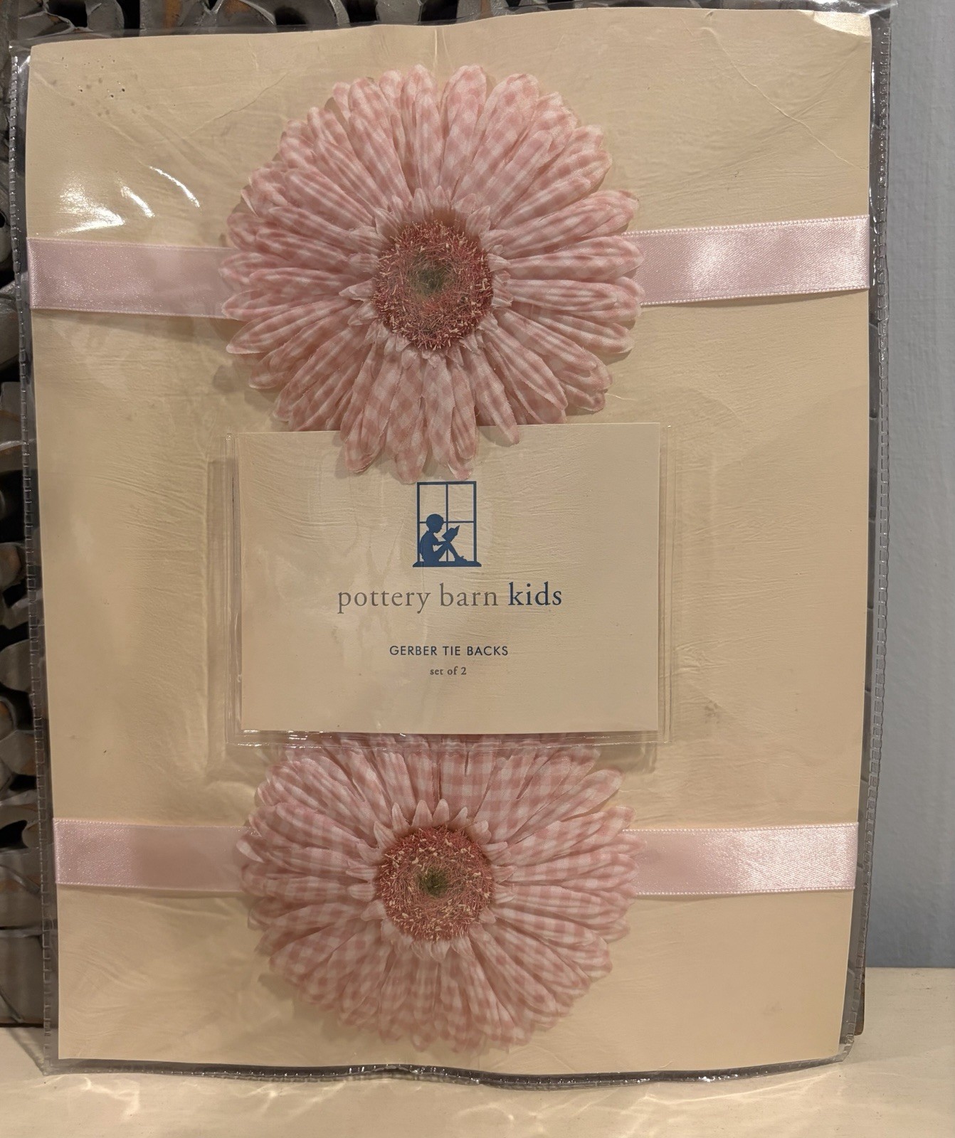Pottery Barn Kids Gerber Daisy Curtin Tie Backs NEW