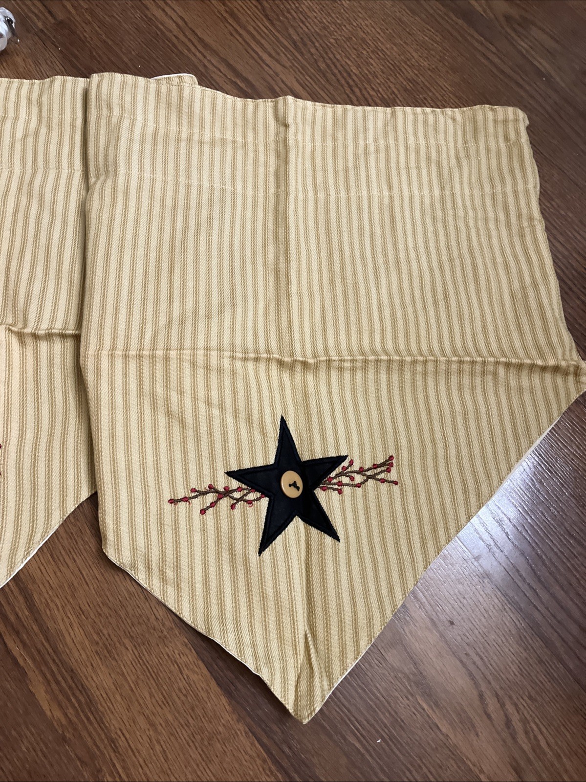 Lined Triple Point VALANCE Farmhouse Park Design Primitive Star Vine 60×20 Strip