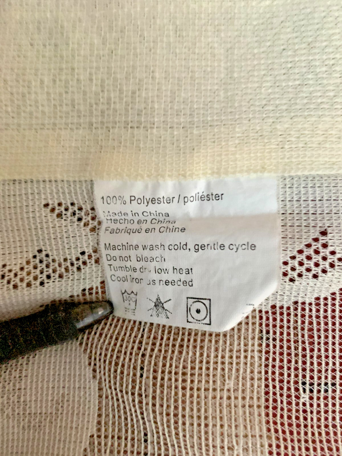 LACE VALANCE CURTAIN 55″ WIDE BY 34″ LONG ECRU BEIGE NEW