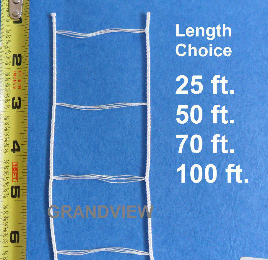 White Ladder String Tape For 2 Inch Wood Vinyl Venetian Blind 25, 50, 70, 100 FT