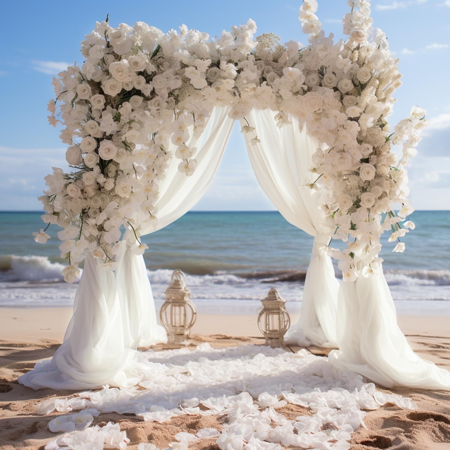 Wedding Arch Draping Fabric 28.7″ x 20FT Ivory Drapes Sheer Fabric Backdrop Arch