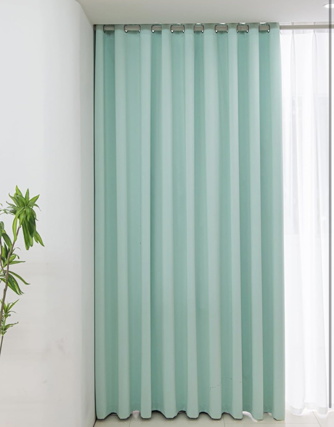 Windows Light Green Blackout Curtains 45 inches Long 2 Panels Set Grommet……………,,