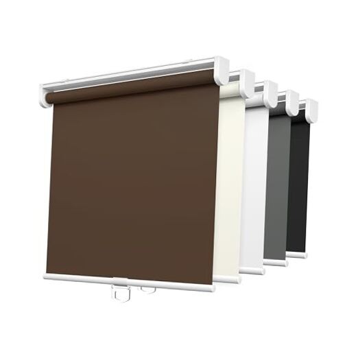 No Tools No Drill Cordless Roller Shades, 100% Blackout 20” W x 72” H Brown