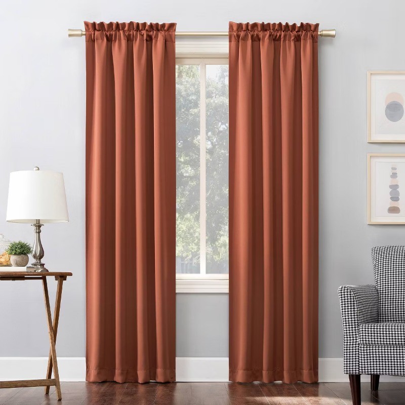 40″x95″ Pocket Curtain Panel Orange: Modern Polyester Indoor Drapery – 1 Pc