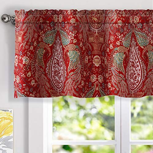 Christopher Peacock Floral Pattern Thermal 52″W x 18″L (Pack of 1) Red