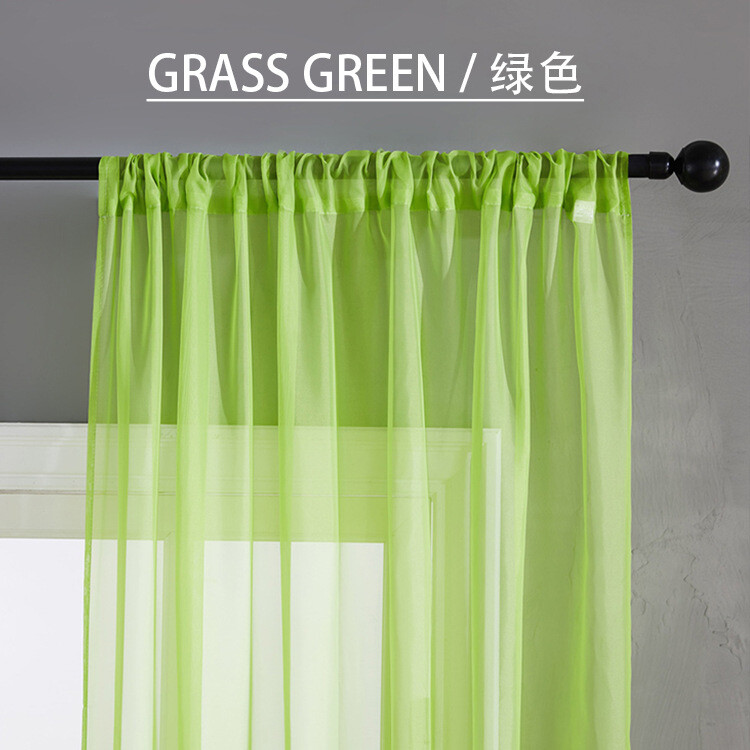 2Panels Basic Rod Pocket Sheer Voile Curtain, Sunlight Filtering Protect Privacy
