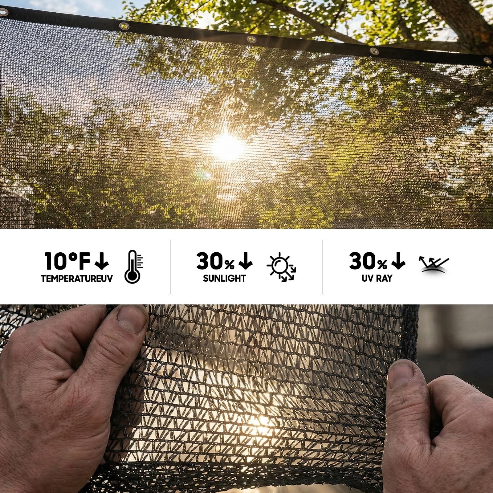 Amgo 10’x12′ Black Shade Cloth Netting