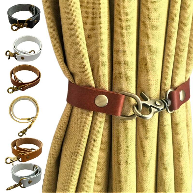 2 Pieces Leather Drapery Tiebacks Window Holdbacks Housewarming Gift