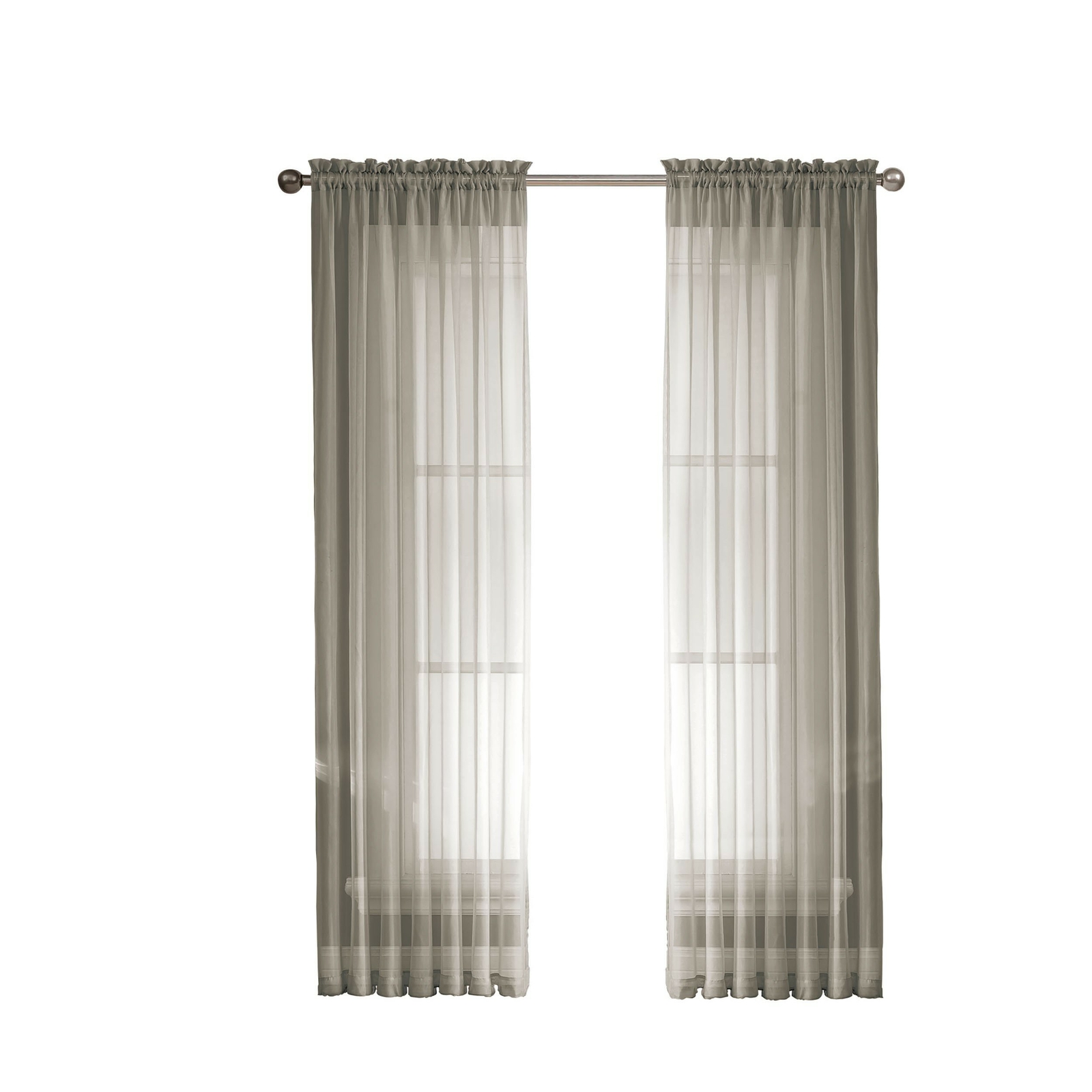 Window Elements Diamond Sheer Voile Extra Wide 56 x 95 in. Rod Pocket Curtain…