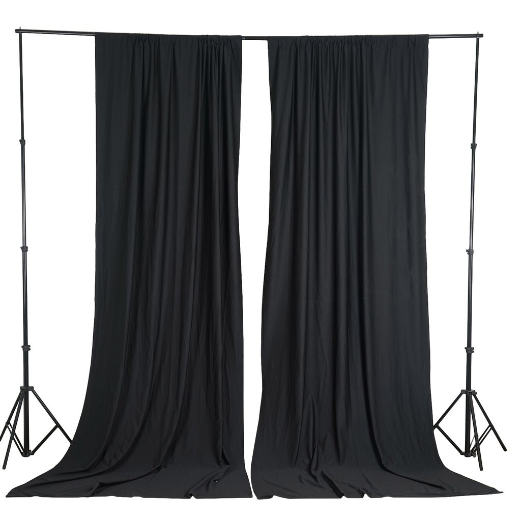 BLACK 10 x 10 ft Polyester BACKDROP CURTAINS Drapes Panels Home Decorations