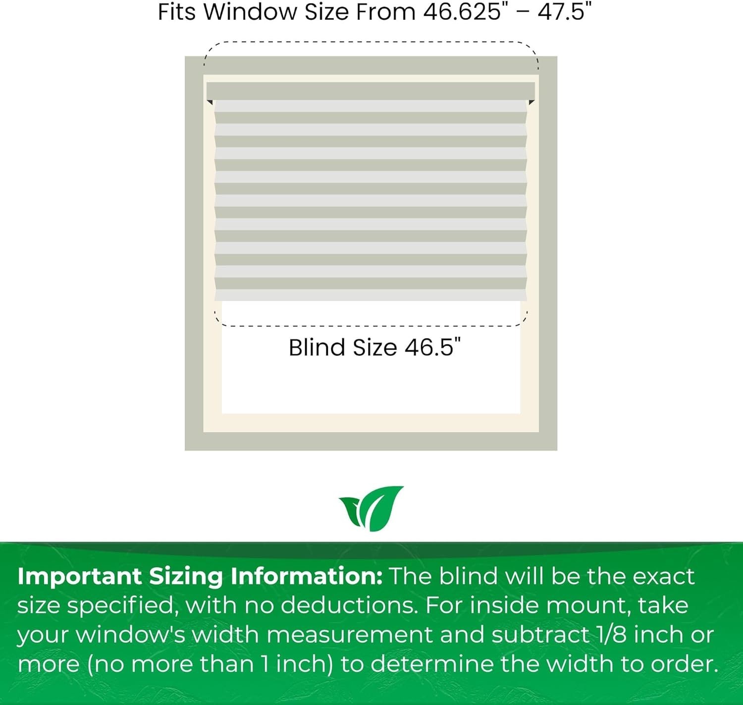 Cellular Honeycomb Shade Light Filtering Cordless 3/8″ Single Cell 46.5″ W x 48″
