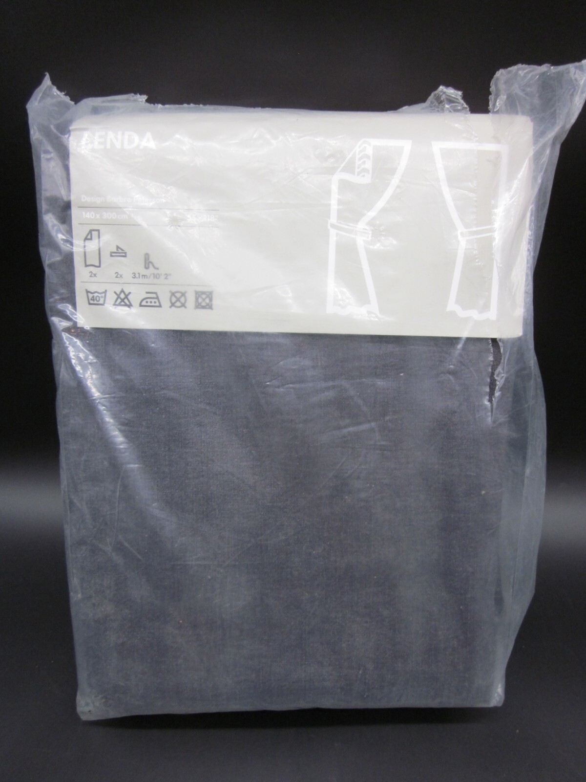 IKEA LENDA Curtains Dark Gray 140 x 300 cm 55 x 118″ # 700.582.38 NEW