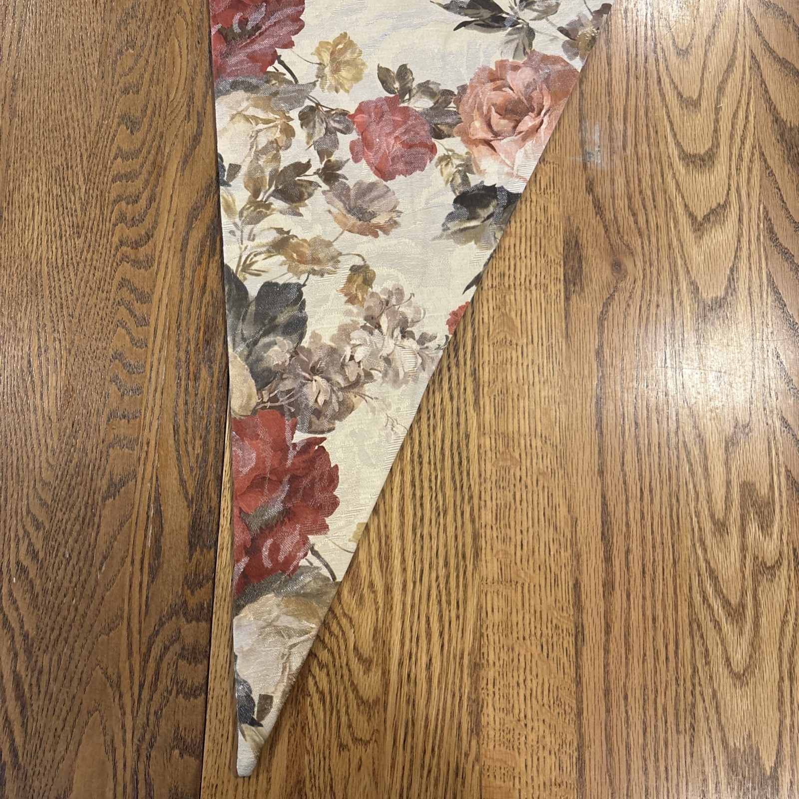 Set of 2 24×61” Floral Rose Lined Curtain Panels, Left & Right, Wide Rod Pocket