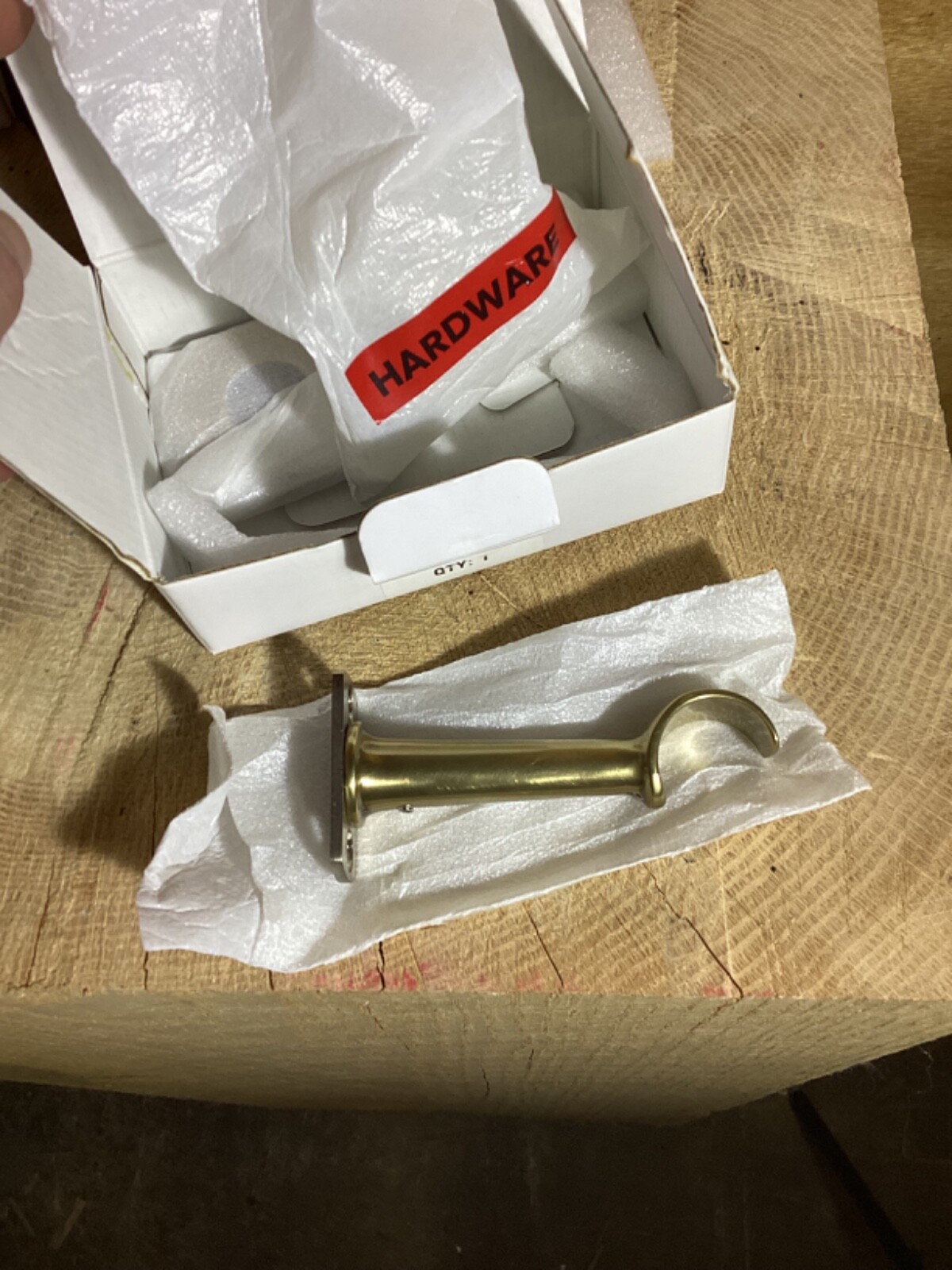 Brass Restoration Hardware Rectangle End Support Brackets With Screws. New