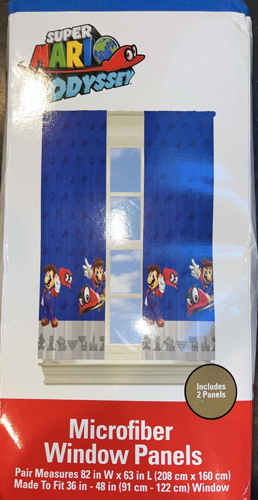 Franco Kids Room Window Curtains Drapes Set 82 in x 63 in Super Mario Odyssey C6