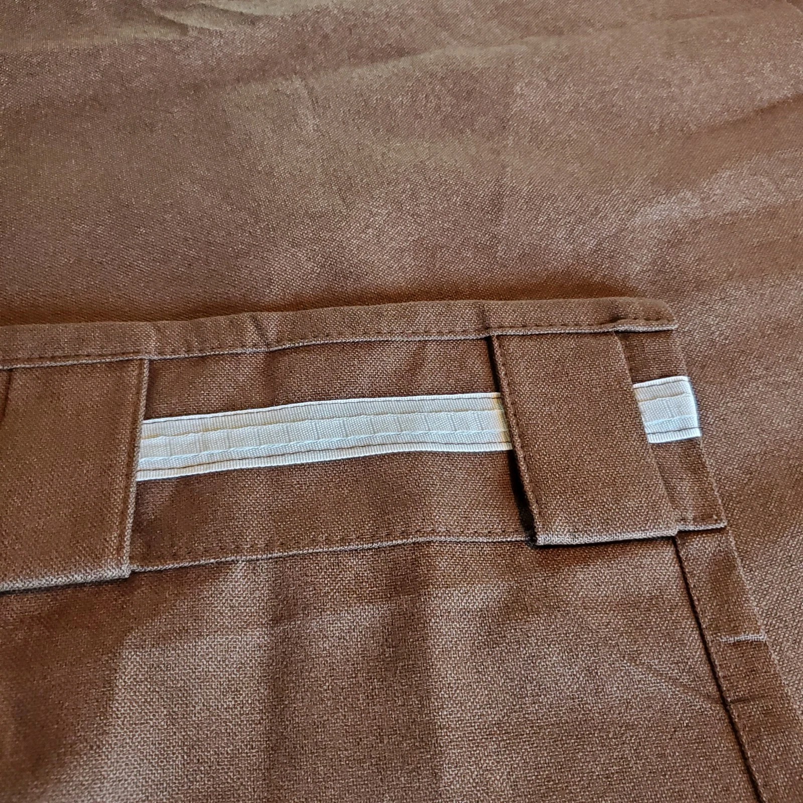 2 Panel Curtain Set Brown Unlined 50×102 Top Tabs Linen Blend Woven Minimalist