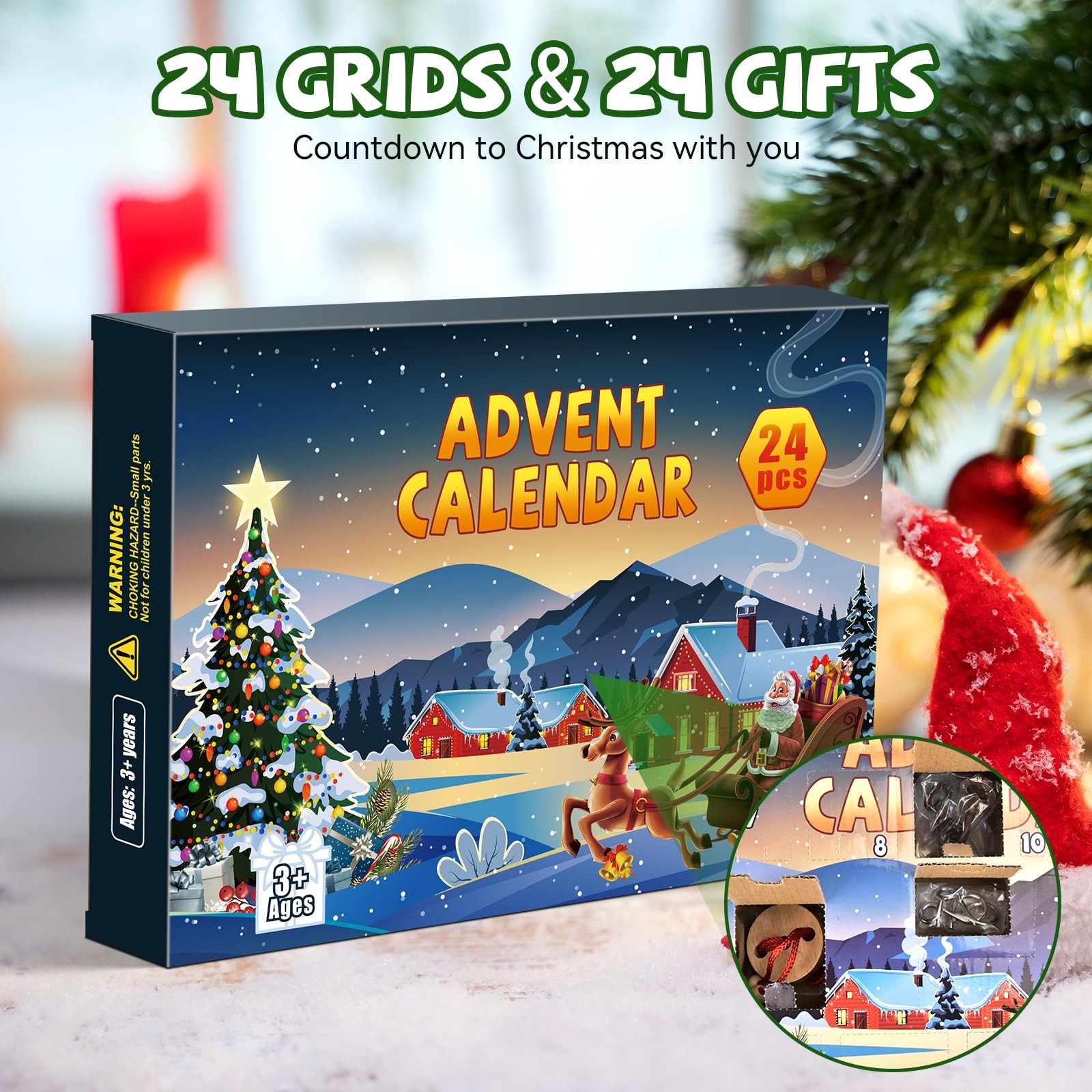 Advent Calendar 2025 Brain Teaser Puzzles for Adults Teens Kids, 24 Pcs Metal…