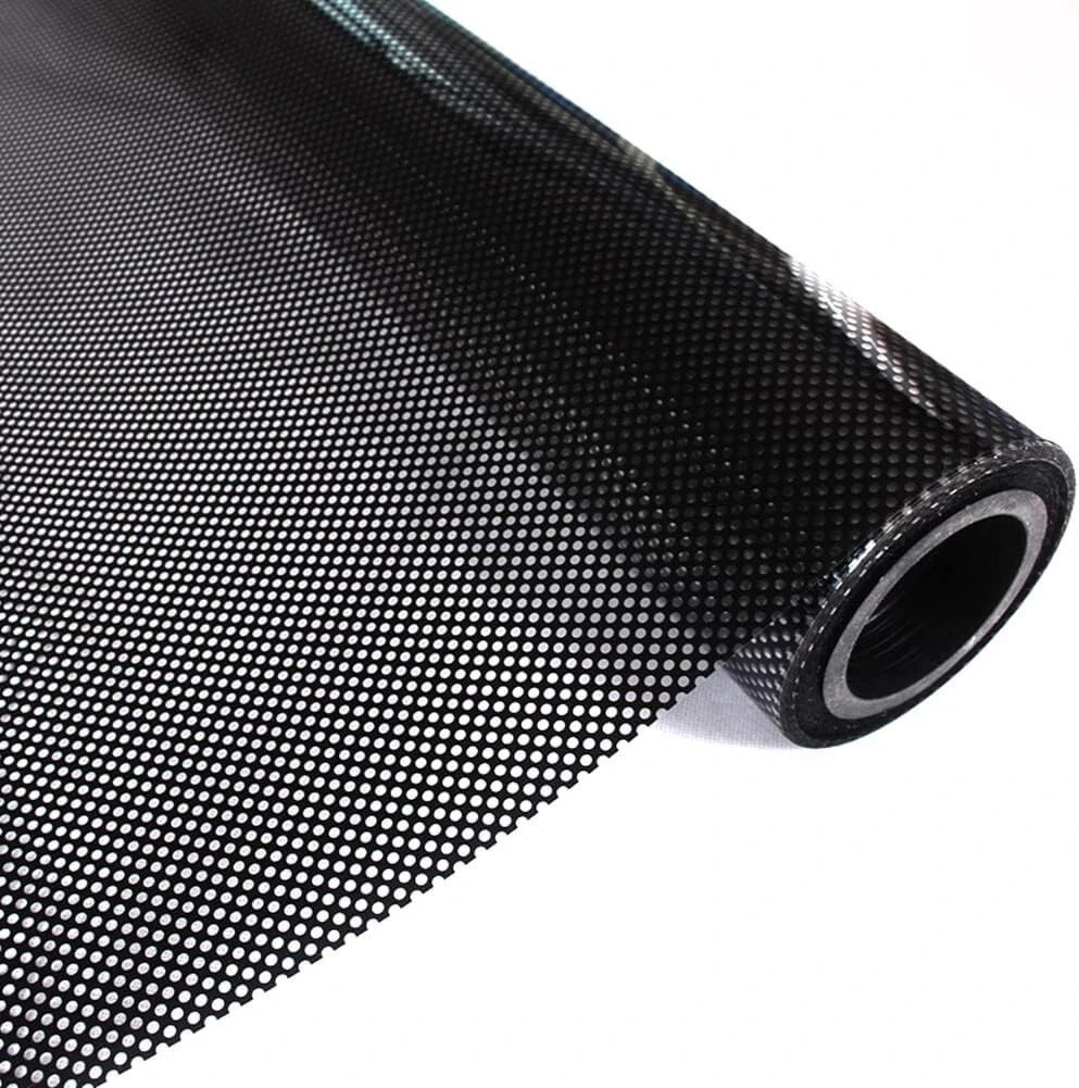 Oneway Perforated Black Vinyl Privacy Window Film Electrostatic Adhesive Glass