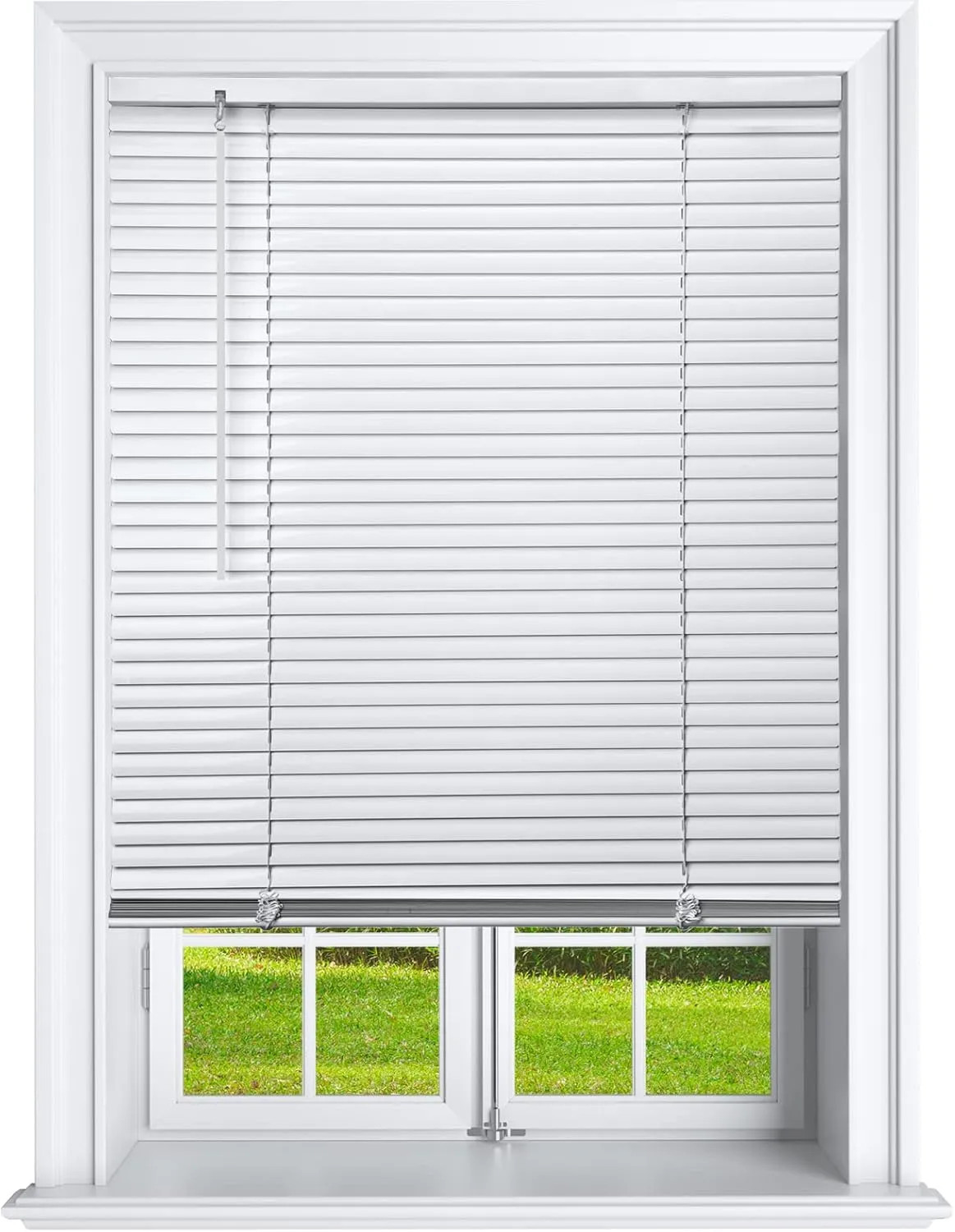 Cordless 1 Inch Window Blinds Light Filtering Mini Blinds 31 x 64 For Home Use