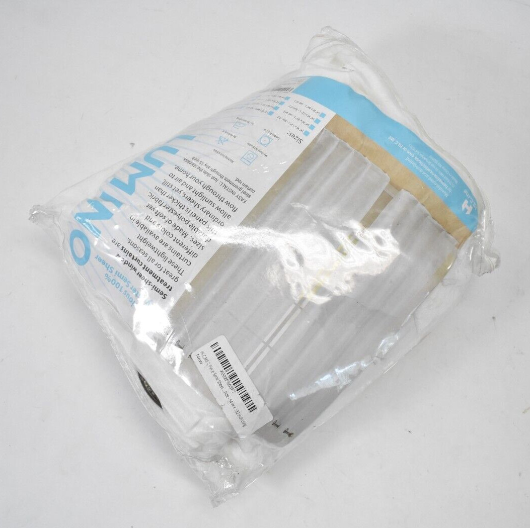 HLC.ME 2 Piece Semi Sheer Voile Light Filtering Window Curtain White 54″ x 132″