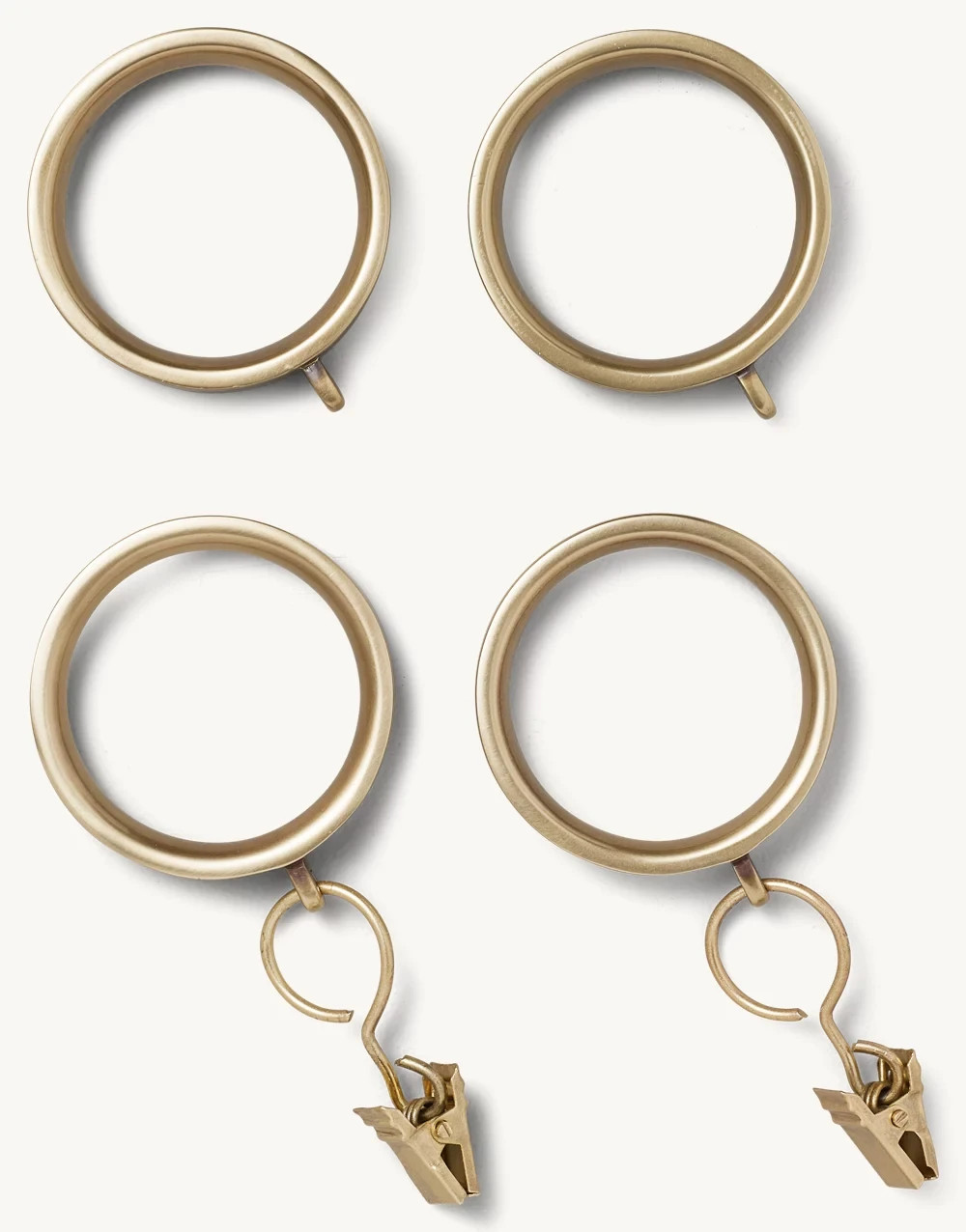 Restoration Hardware Easton Solid Brass Loop Drapery Rings (Set of 7) Small