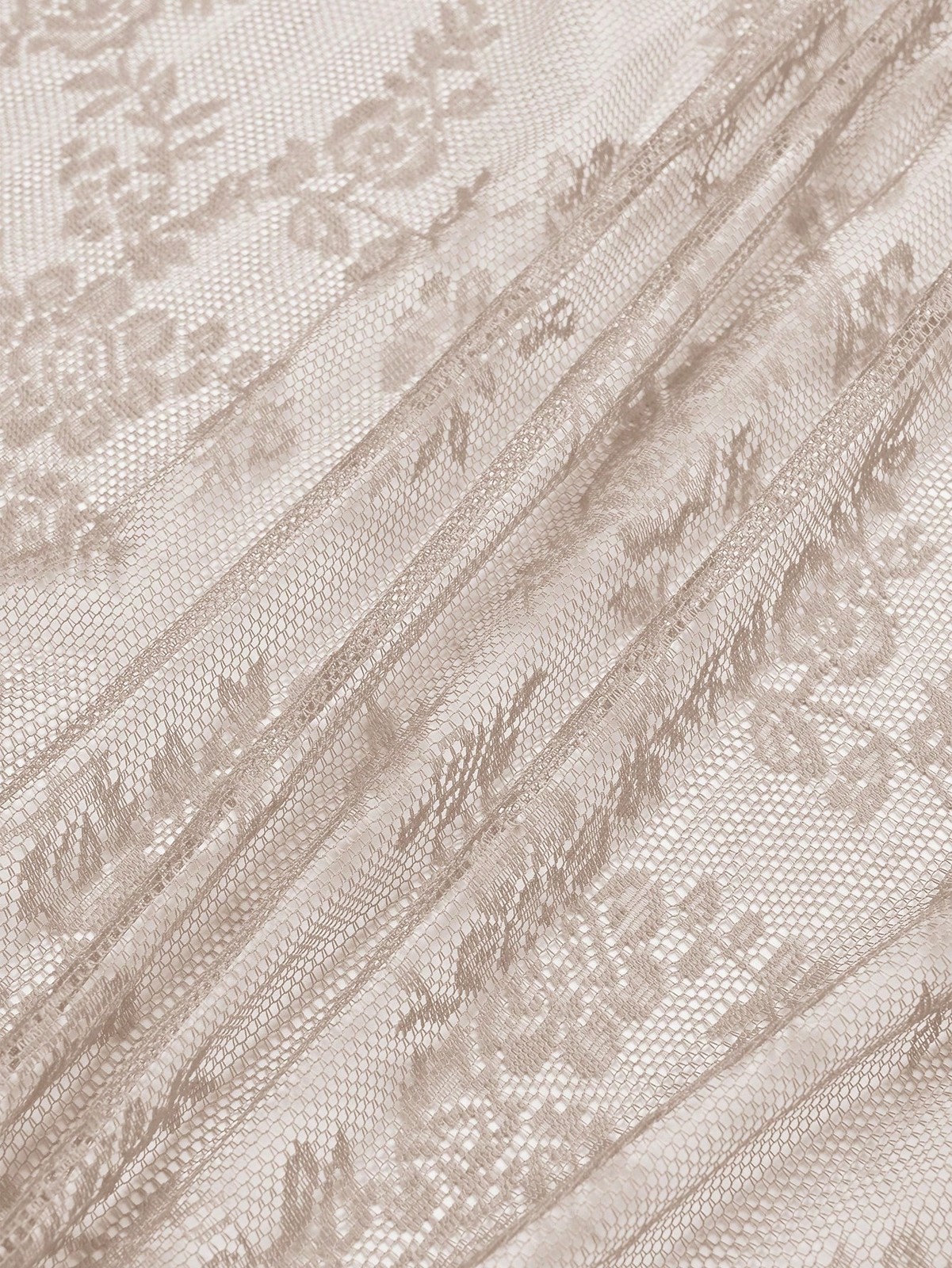 Light Pink Floral Lace Sheer Curtain Panel 59Wx118L 150x300cm
