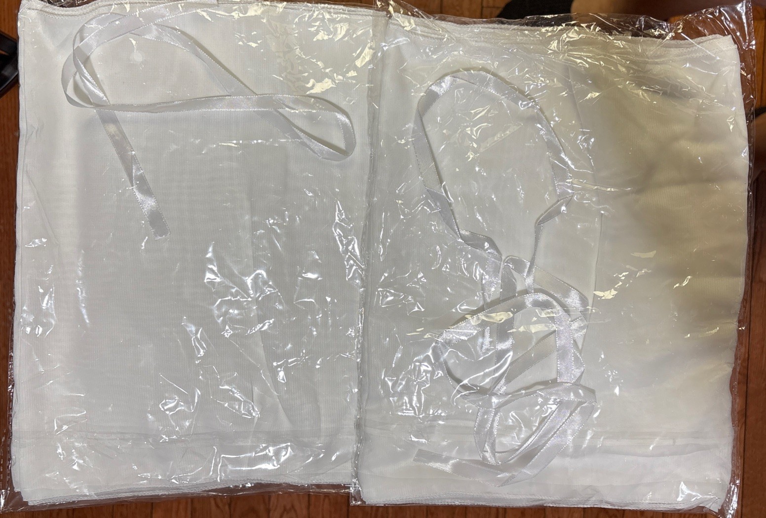 (2Panels) Sheer White Window Or Wedding Scarf 120” X 12” Tie String Included!