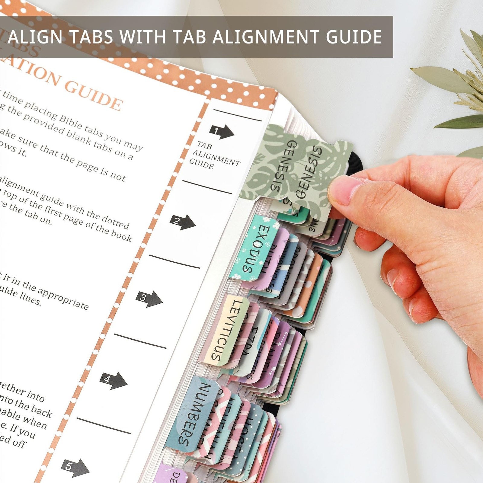 Laminated Bible Tabs for Women & Men – Large Print D-uniform Theme