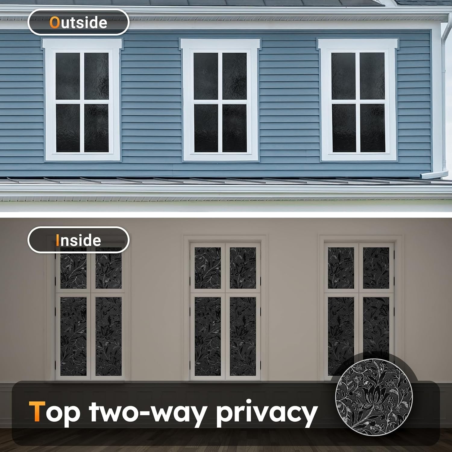 Window Privacy Film Decorative Stained Glass Static Clings Frosted Sticker Cover